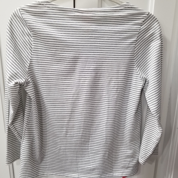 SOLD! NWT Cinq a Sept Maxine Striped Bonjour Top French 3/4 Length Sleeves - Picture 3 of 10